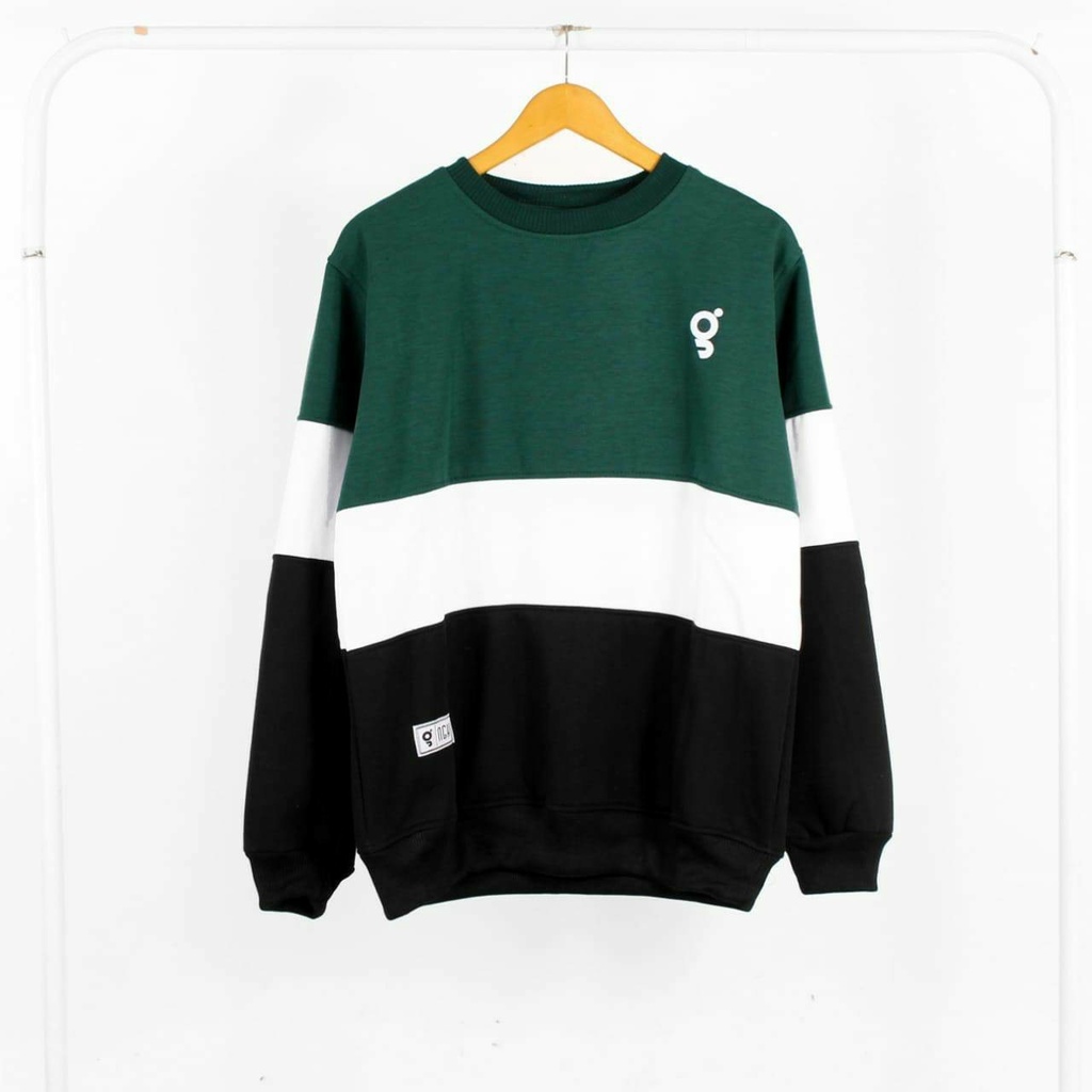 Crewneck Kombinasi Original Local l Sweater Kombinasi Basic Original