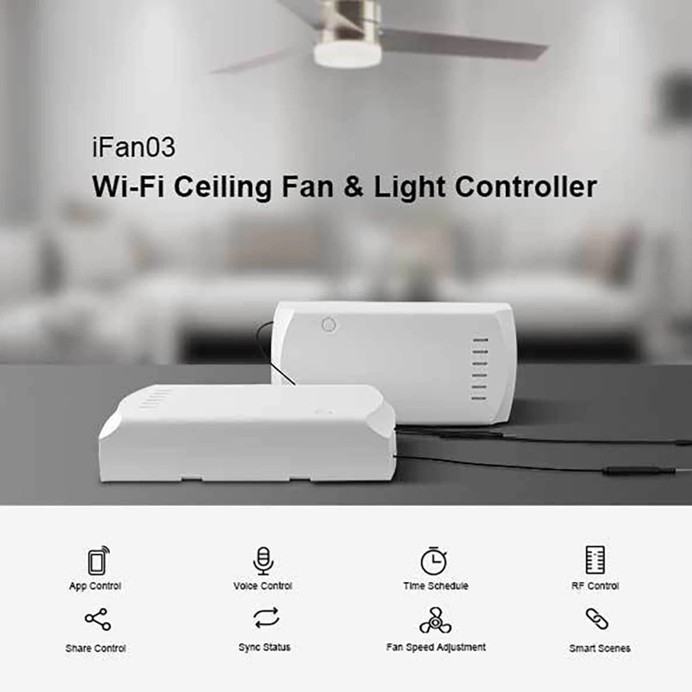 Sonoff Smart Wifi Ceiling Fanlight Switch Controller Ap Remote Control Light And Fan Compatible Shopee Indonesia