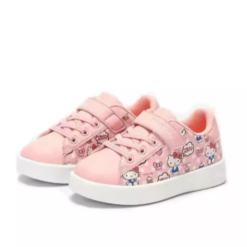 Sepatu Sneakers Anak Perempuan Murah Motif Print Hellokity Lucu Umur 3-10 Tahun | Sepatu Anak Perempuan Terbaru 2022 - Pink