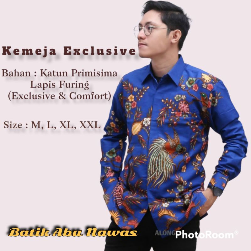 Baju Batik Pria Original Reguler Slimfit Lengan Panjang Primisima Lapis Furing Premium Motif Burung 