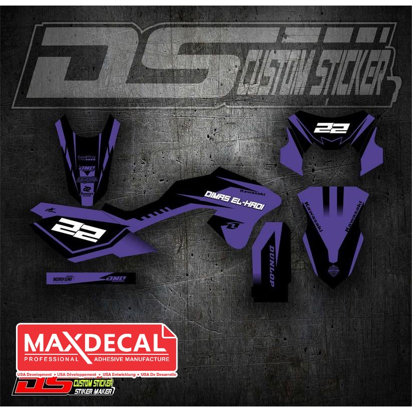 Decal Stiker KLX BF Ungu