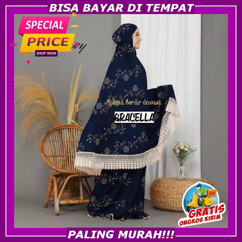 Mungkena Mukena Dewasa Mukenah Viola Jumbo Travel/Mukena Bali Rayon Terusan Dewasa Motif Terbaru Mew