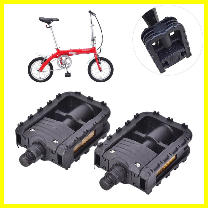 1 Pasang Foldable Pedal Lipat Folding Spare Part Sepeda As Besar Universal Hitam Awet Tebal Kuat