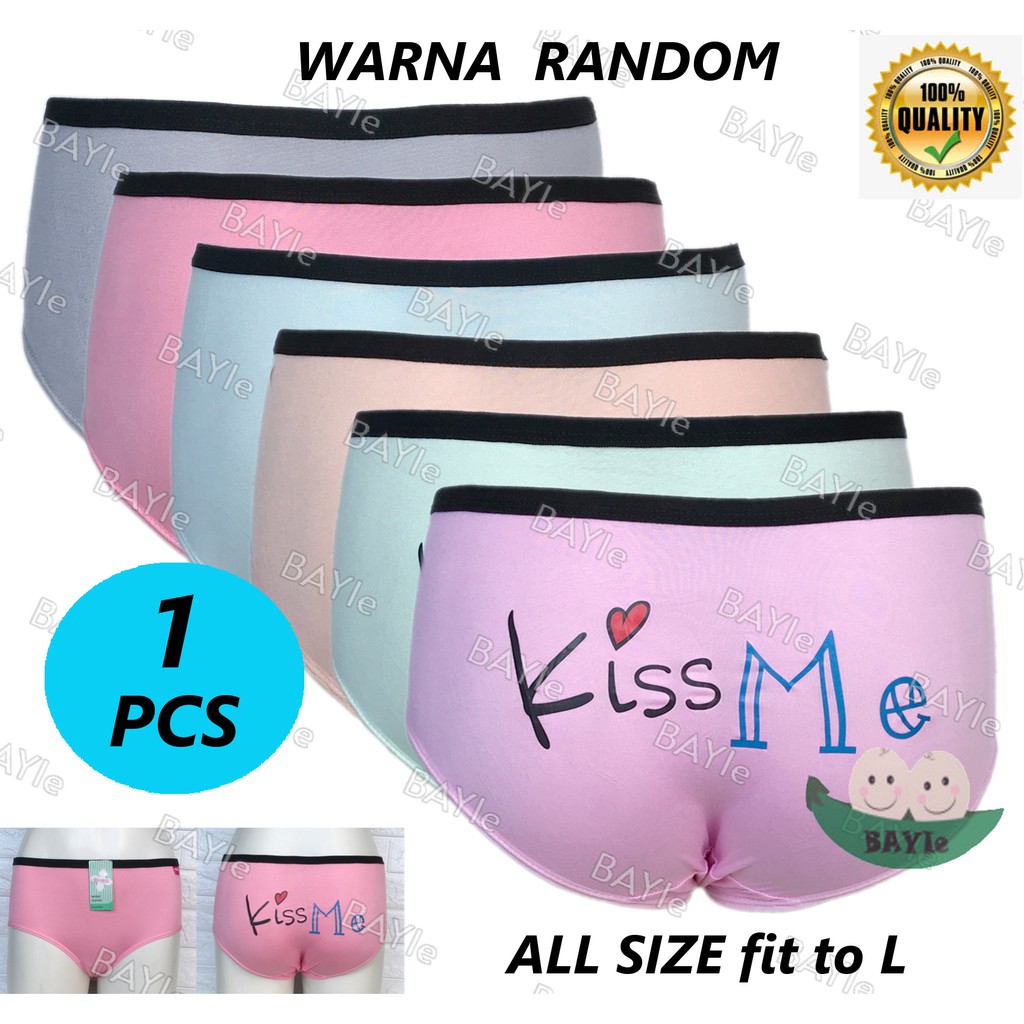 BAYIe - 1 PCS Celana Dalam/ CD Wanita Remaja WEN ROU KISS ME / CD Perempuan Multi Colour ALL SIZE FIT TO Size L