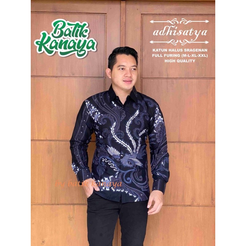 BATIK PRIA ADHISATYA LAPIS FURING KATUN HALUS SRAGENAN SIZE M-XXL ASLI SOLO HIGH QUALITY