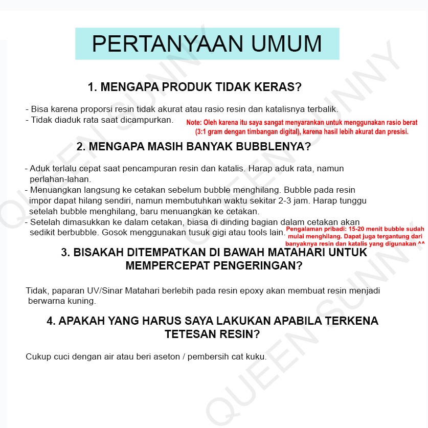 Hisperingin_ Cairan Resin Bening (Epoxy Import) 3:1 Dan 2:1 + Katalis Resin Clear Impor Resin Cast