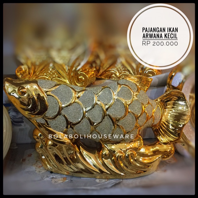 Pajangan Ikan Arwana Gold Kecil
