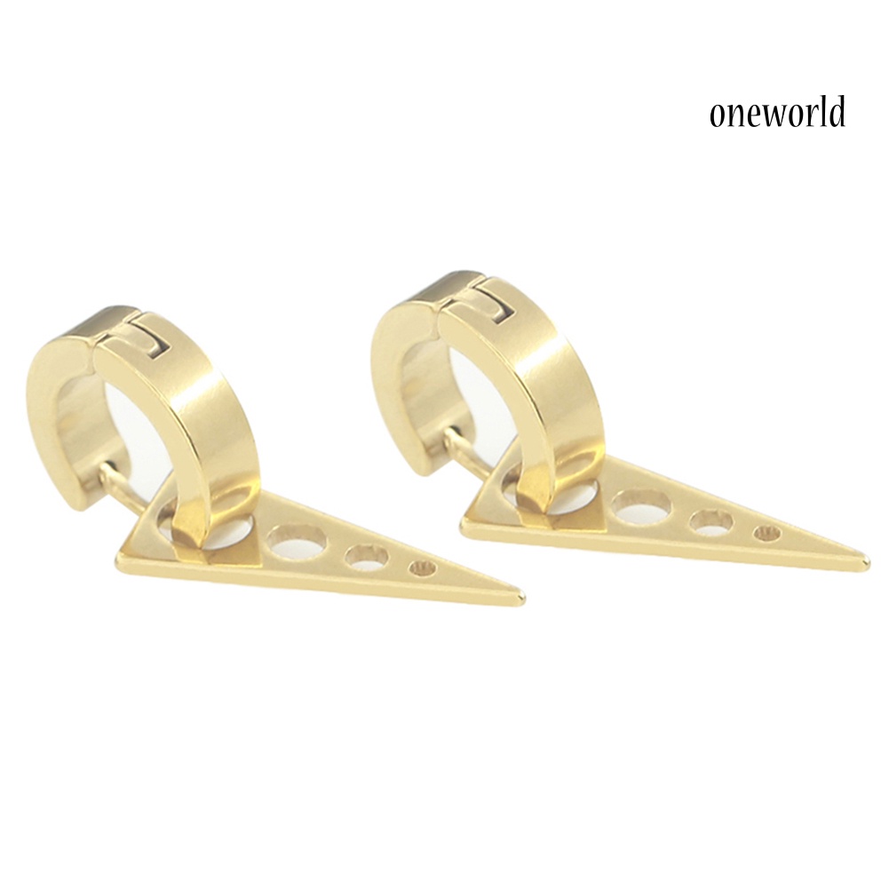 OW@ Fashion Women Men Cool Punk Stainless Steel Spike Ear Studs Huggie Earrings