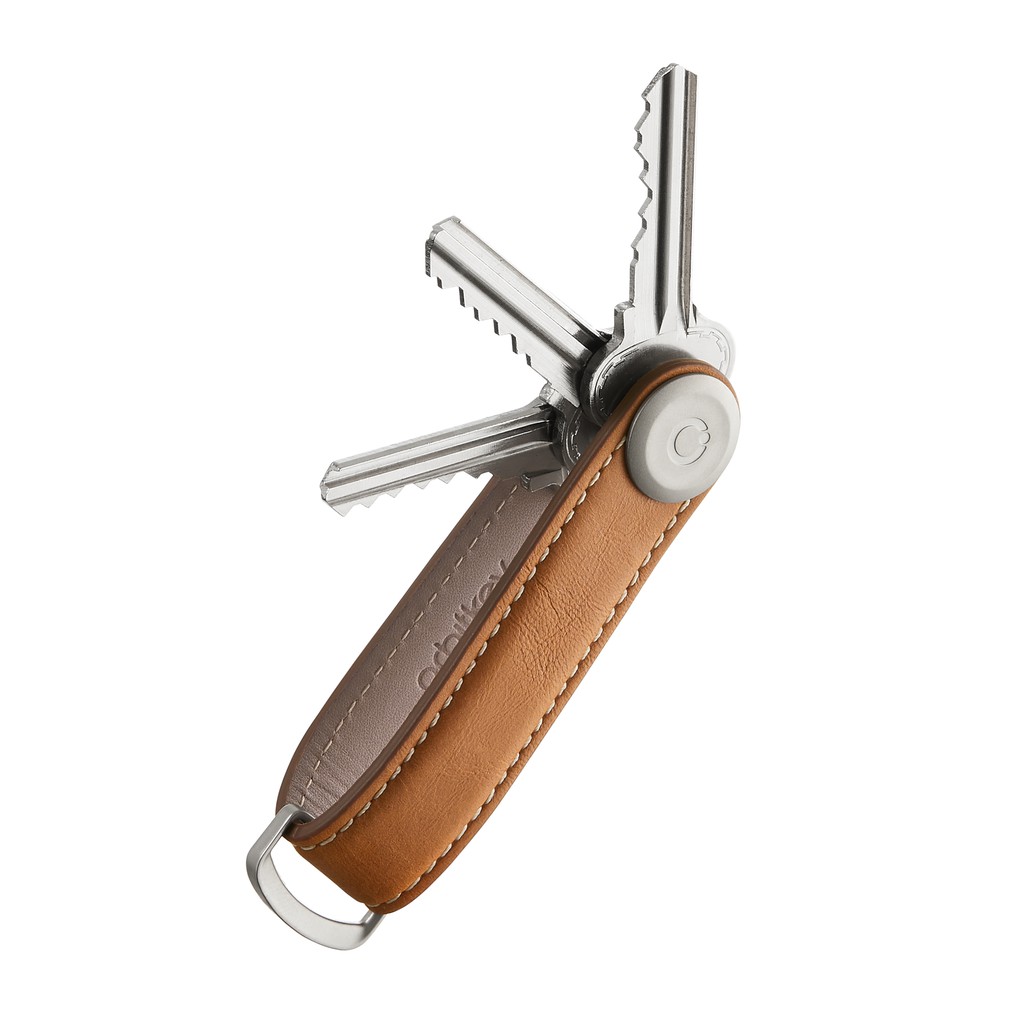 

Orbitkey 2.0 Leather - Tan with White Stitching