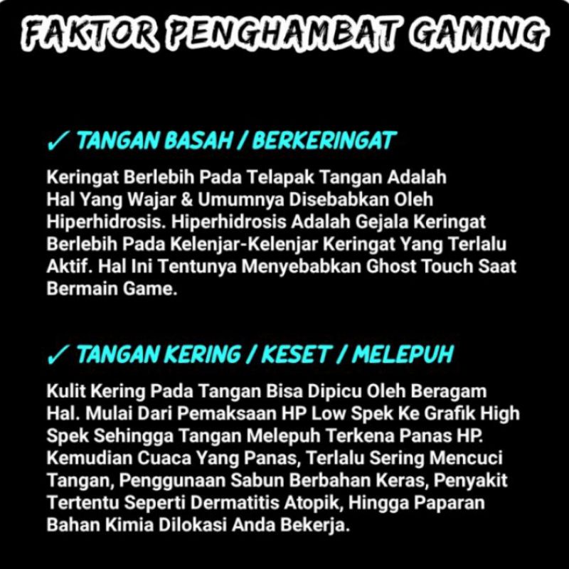 Sarung Tangan Jempol Game 1 set / Sarung Jari Anti Keringat Basah Premium