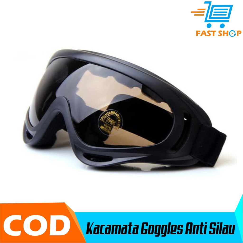 Kacamata Goggles Ski Helm Cross Trail Downhill Airsoftgun Anti Silau