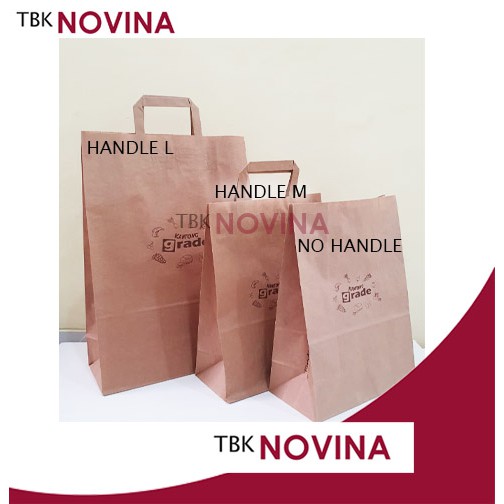 PAPER BAG COKLAT / TAS KANTONG KERTAS / GROCERY BAG PRINTING GRADE