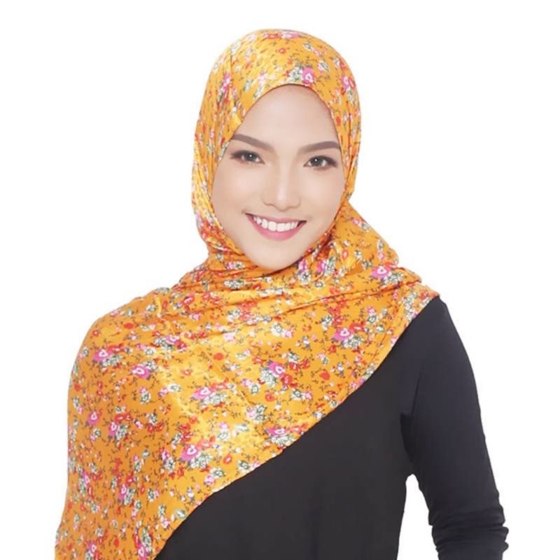 Pashmina Hijab Segiempat Super Soft Silk Motif Cantik Pasmina Panjang Satin Soft