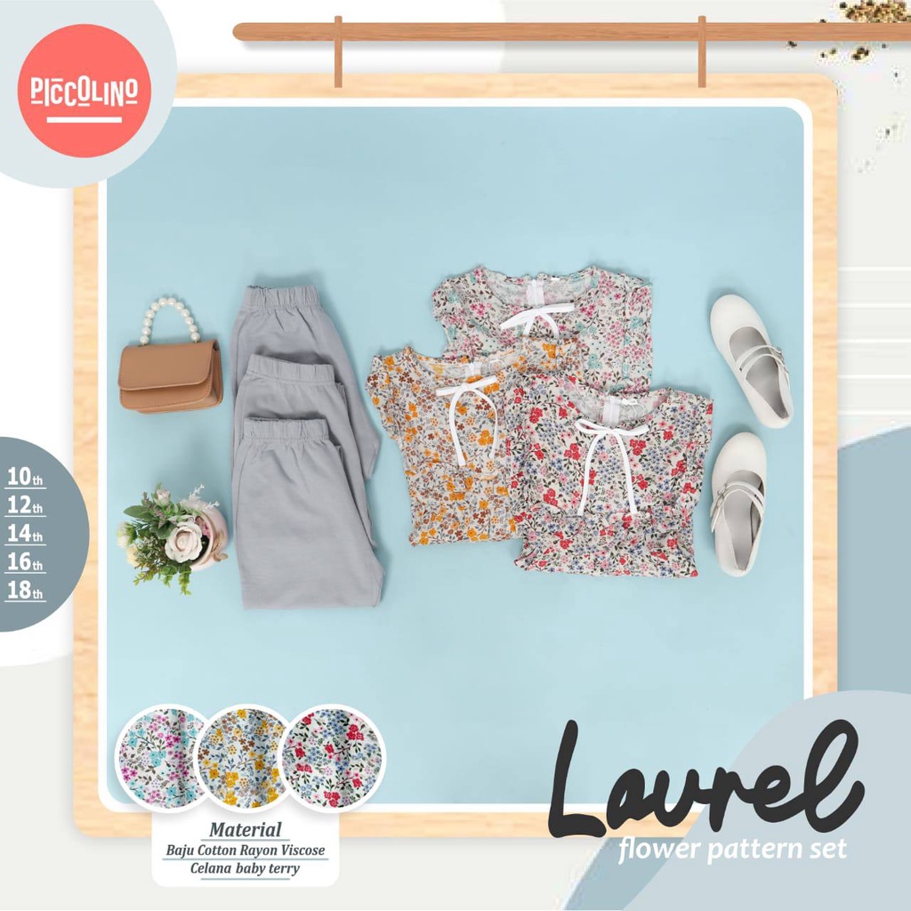 Set elan anak  Laurel flower pattern &amp; Griffe Shirtsuit Piccolino