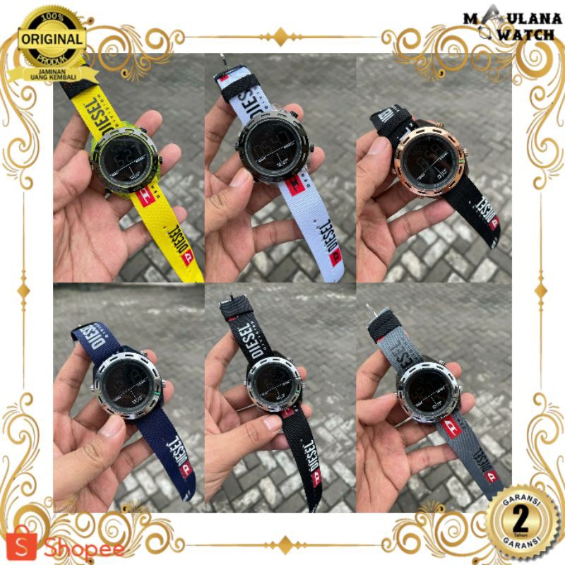 JAM TANGAN PRIA WANITA | RANTAI | KULIT | KARET | MURAH | PRIA [DIESEL GOLDEN APPLE] STOPWATCH | ALA