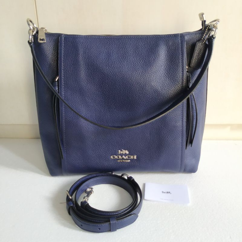 PRELOVED Tas Coach Original Marlon Hobo Navy Shoulder Bag Second Branded Bekas