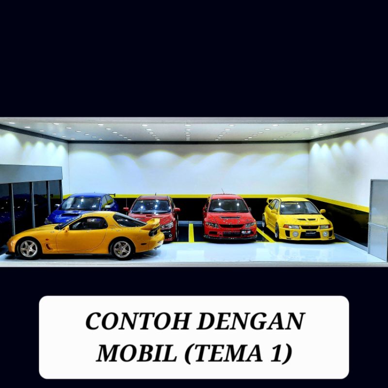 diorama diecast skala 1/18 muat untuk 4-6 mobil (1 diorama 2 tema)