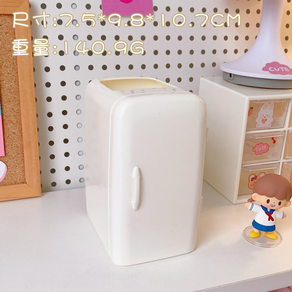 [randomstuff] Kotak Pensil Bentuk Kulkas Unik Serbaguna Dengan Laci Kotak Pena Cute Fridge Penholder Berkualitas Korean Style Tempat Pensil Aesthetic Desk Decoration Stationary Kit-Putih