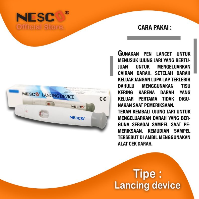 Lancing Device Nesco Lanze/Pen bekam/pen jarum bekam