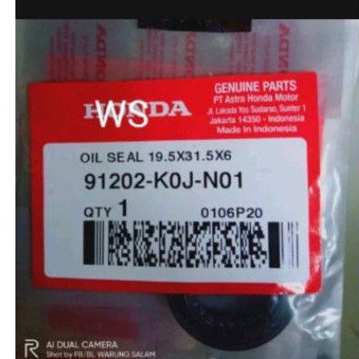 sil seal 19,5 x 31,5 x 6 oil sil kruk as kiri Genio beat led 2020 91202-K0J-N0 ORI ASLI AHM