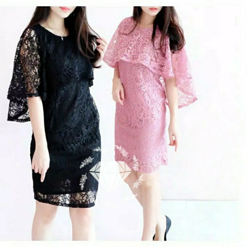 REALPIC ALEXIA 5 UKURAN M L XL XXL 3XL DRESS FASHION BRUKAT BROCADE KR ADA VIDEO REAL PICT