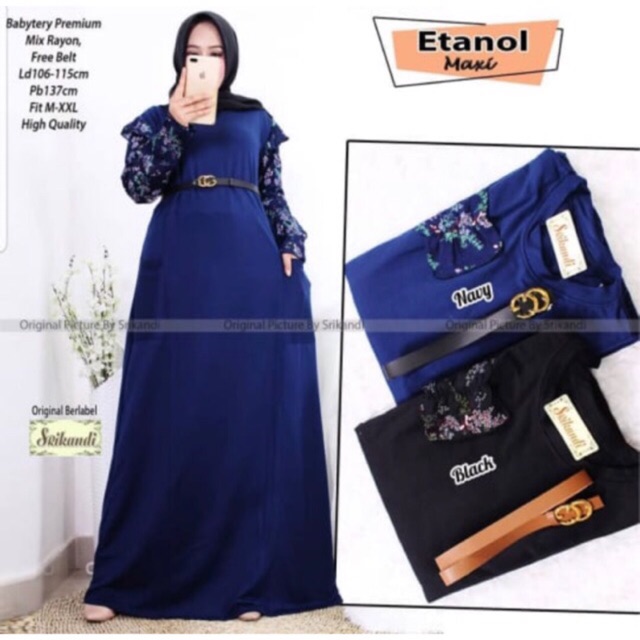 FARIDA Dress / ETANOL Maxy - Gamis Babyterry Import Mix Viscose LD105 ✅FREE BELT !! / 152-5067