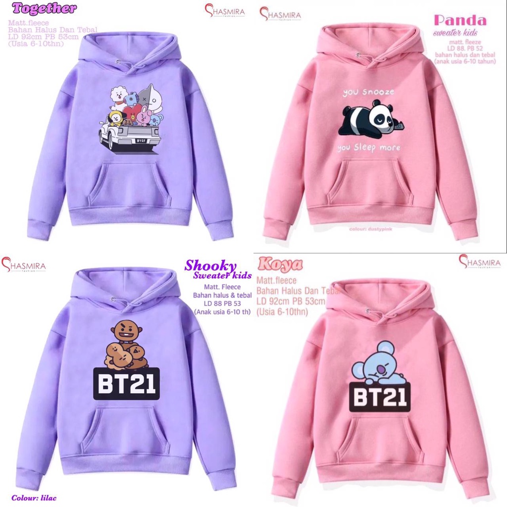 Sweater Hoodie ll Jaket Anak Usia 6-10 th ll Bahan Fleece ll Halus dan Tebal ll Shasmira ll ANANDA