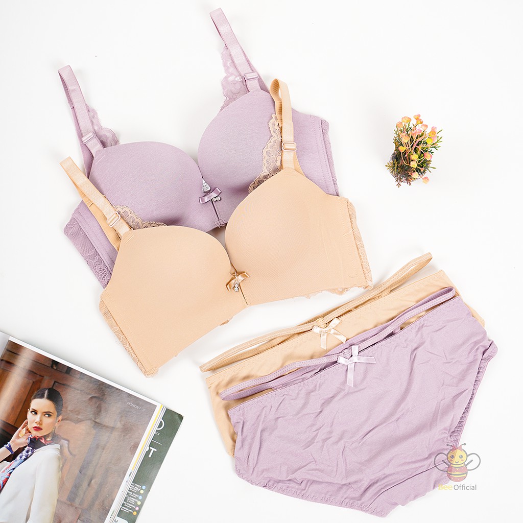 BEE - Set Bra Sport Bra / Bh Push up Wanita Stelan Plus Celana Dalam Pakaian Dalam Wanita Import 197