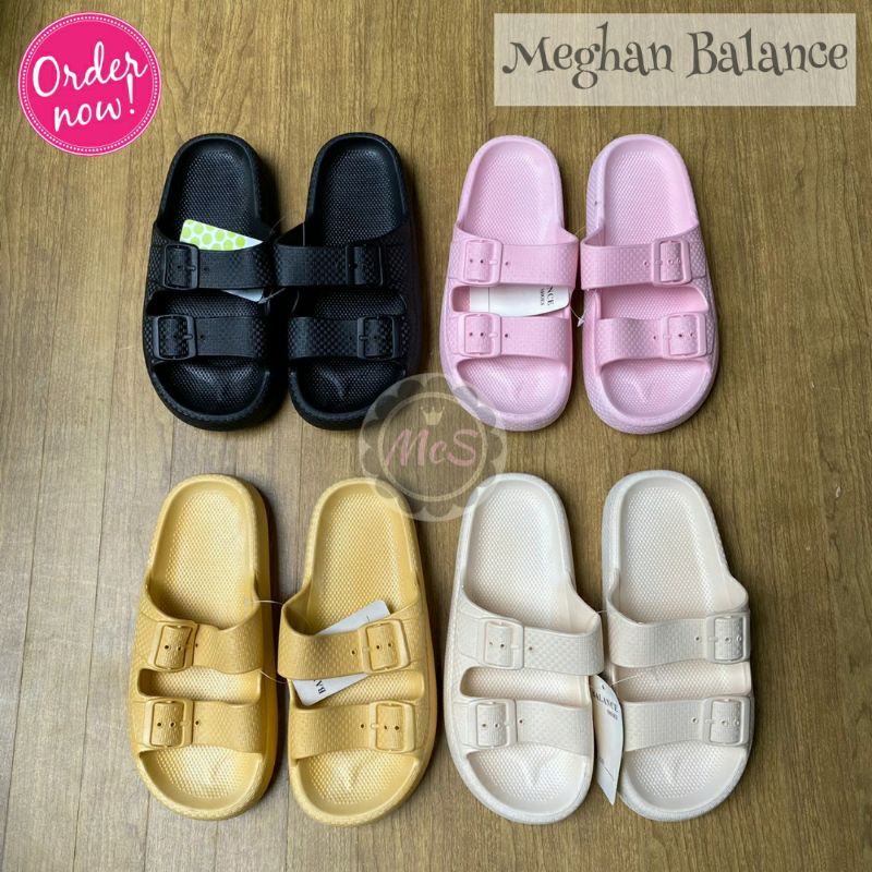 MEGHAN Sandal jelly tebal motif gesper merk Balance