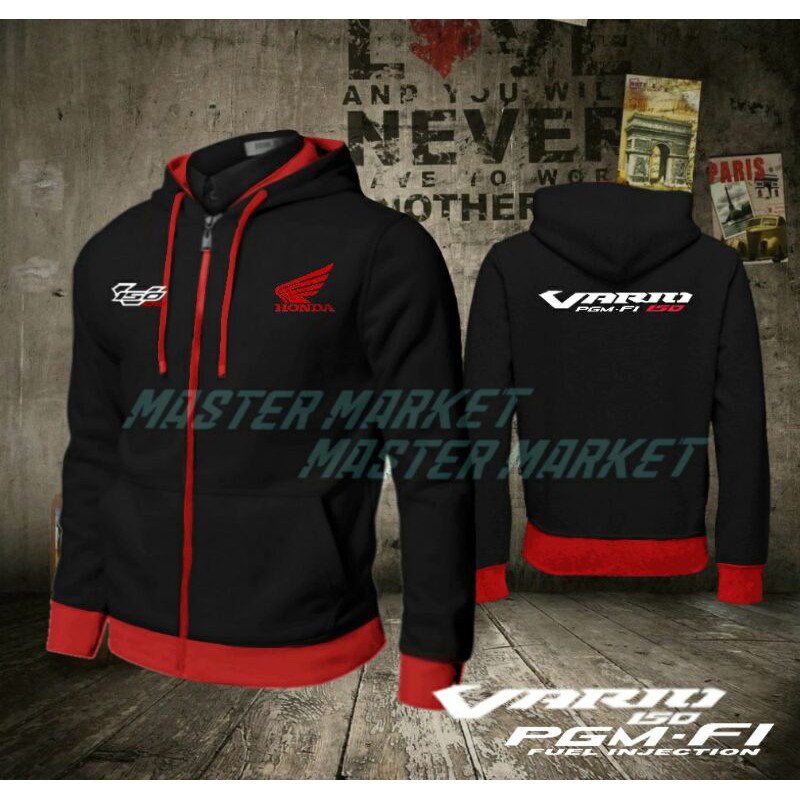 JAKET HOODIE ZIPPER HONDA VARIO 150 NEW