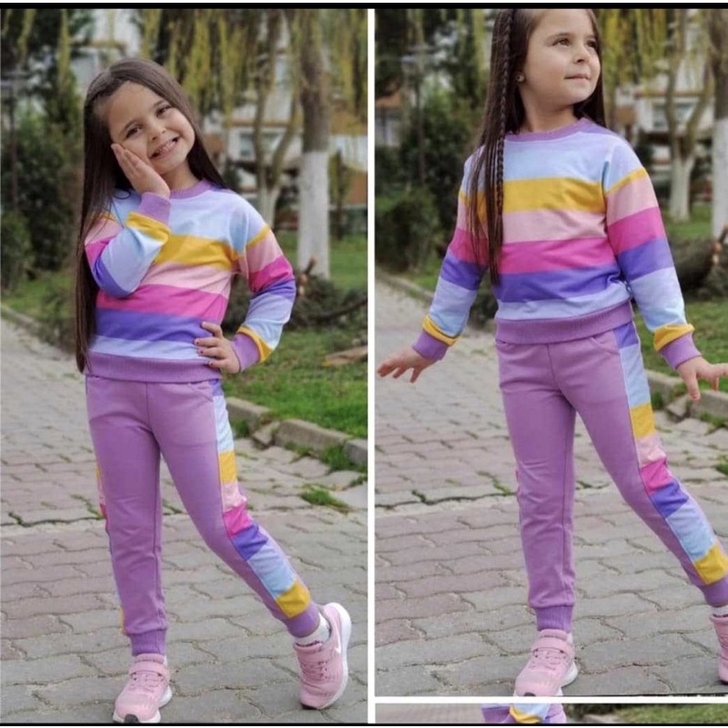 COD / SETELAN SWEATER ANAK / SETELAN BABYTERRY RAINBOW 1-5 TAHUN