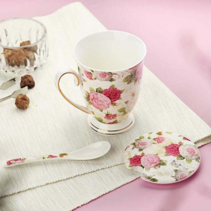 gelas shaby chic + sendok capodimonte