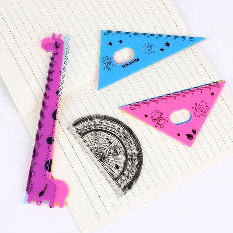 UNNISO - Giraffe Ruler Set/Penggaris Set/Drafting Supplies Stationery Ruler Set