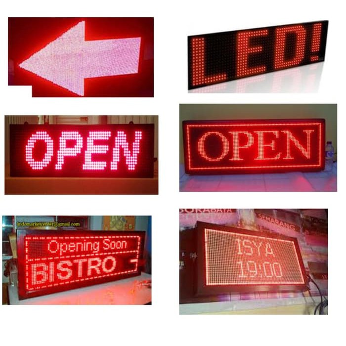 LED RunningText 100X20 / Running Text / MovingSign Red Color TERBARU