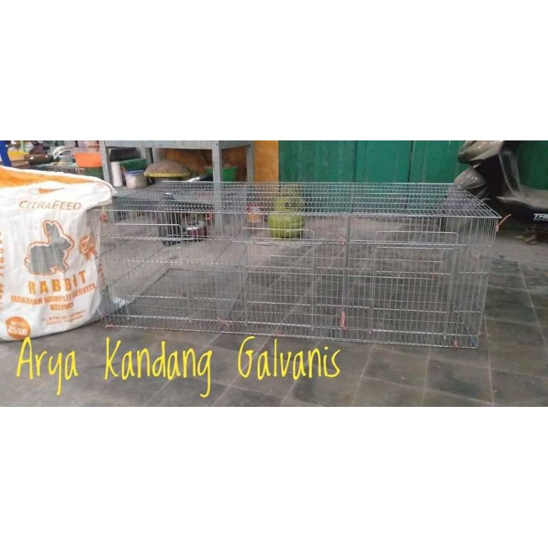 Kandang Galvanis 3 hole tinggi 50cm