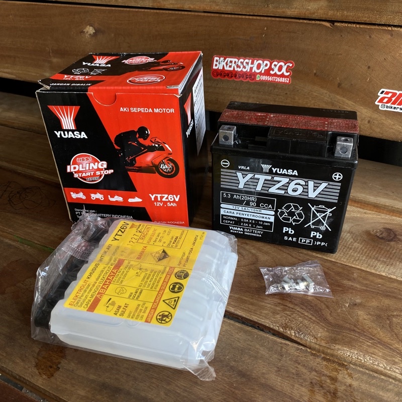aki accu yuasa batterai yuasa YTZ6V FU Vario 125 scoppy iss