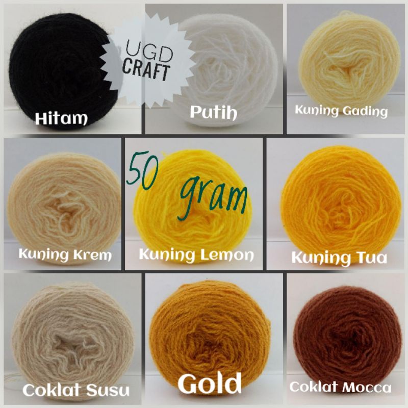 (Part 1) Benang Wol 50 gram / Benang Pom Pom Pompom / Benang Rajut Wool Siet