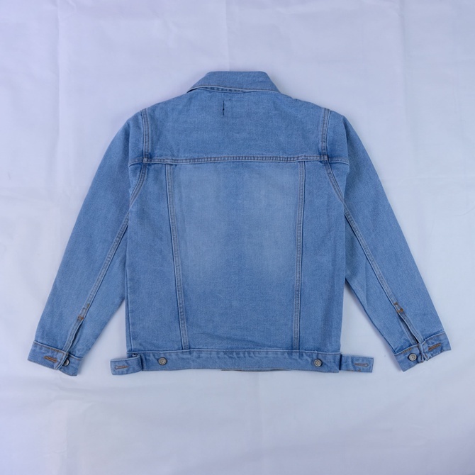 JAKET JEANS PRIA PULL&amp;BEAR BLUE SKY JACKET DENIM SLIM PULL AND BEAR P&amp;B PULLANDBEAR BIRU MUDA LANGIT