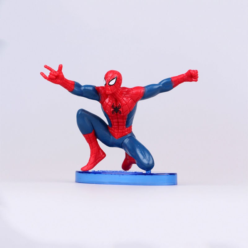 Set 7 pcs Spiderman Action Figure Mainan Anak Laki Pajangan Hiasan Kue