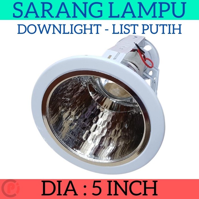 Sarang Rumah Lampu Fitting Downlight E27 Plafon 5 Inch Ring Putih