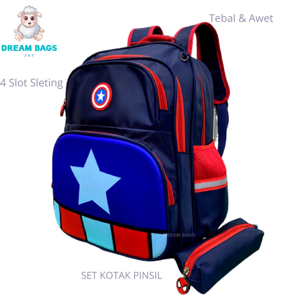 Tas Sekolah Karakter Superhero DB 1919 Size SD Tas Anak Import - Tas Sekolah Anak Laki Laki - Tas Sekolah anak Laki Sd - tas anak laki sd