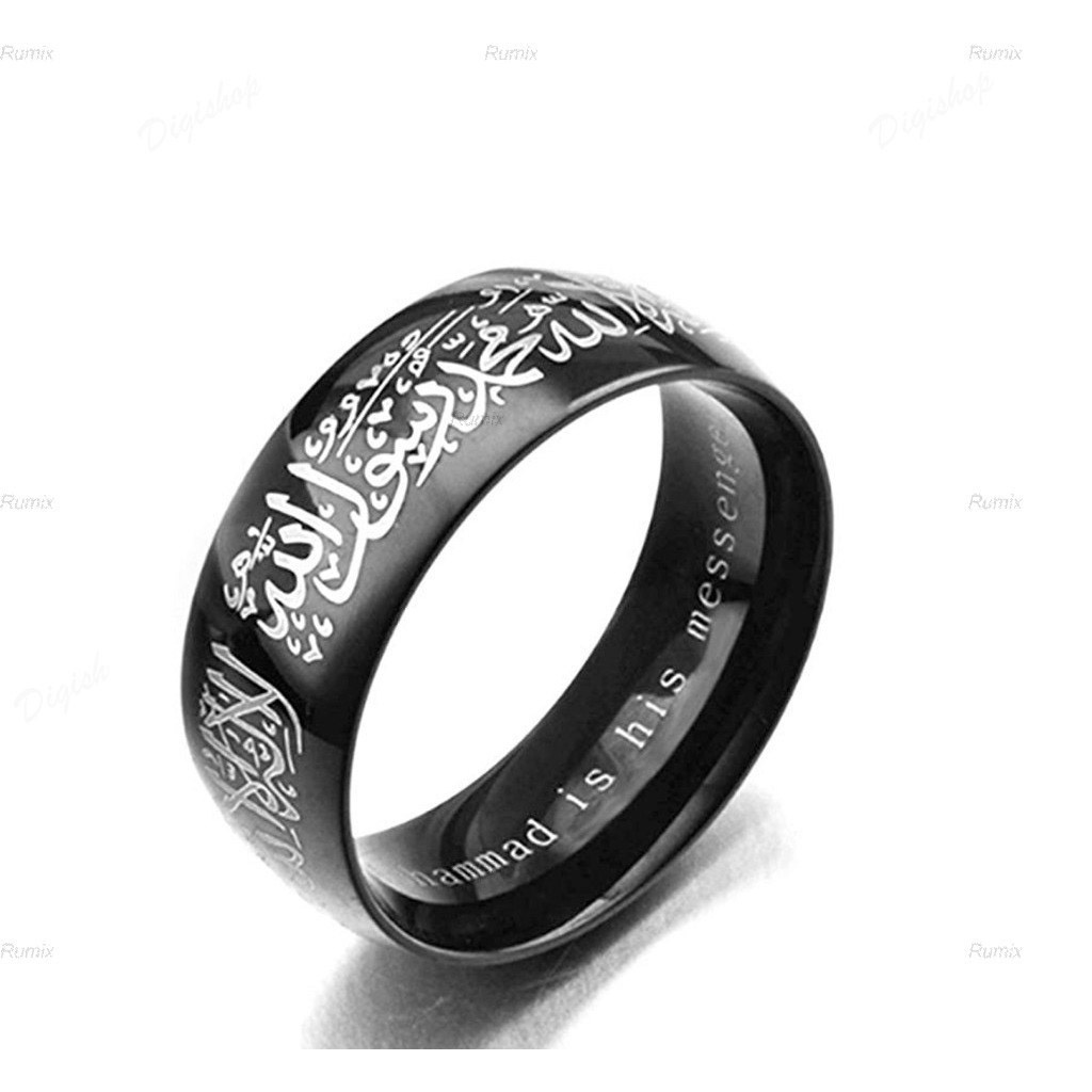 Cincin Pria Cincin tauhid  Dan Wanita Tauhid Kalimat Syahadat Muslim Islami Kaligrafi Original