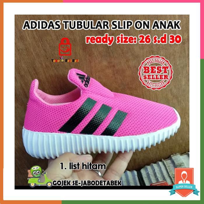 ADIDAS TUBULAR SLIP ON ANAK - PINK. SEPATU ADIDAS ANAK. ADIDAS