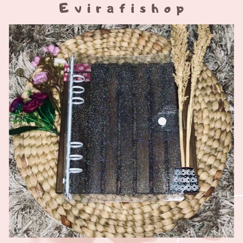 

(White)A5 Binder Glitter PVC Jelly Cover Case/Binder A5 Sidoarjo/Binder Glitter/ Binder Keuangan