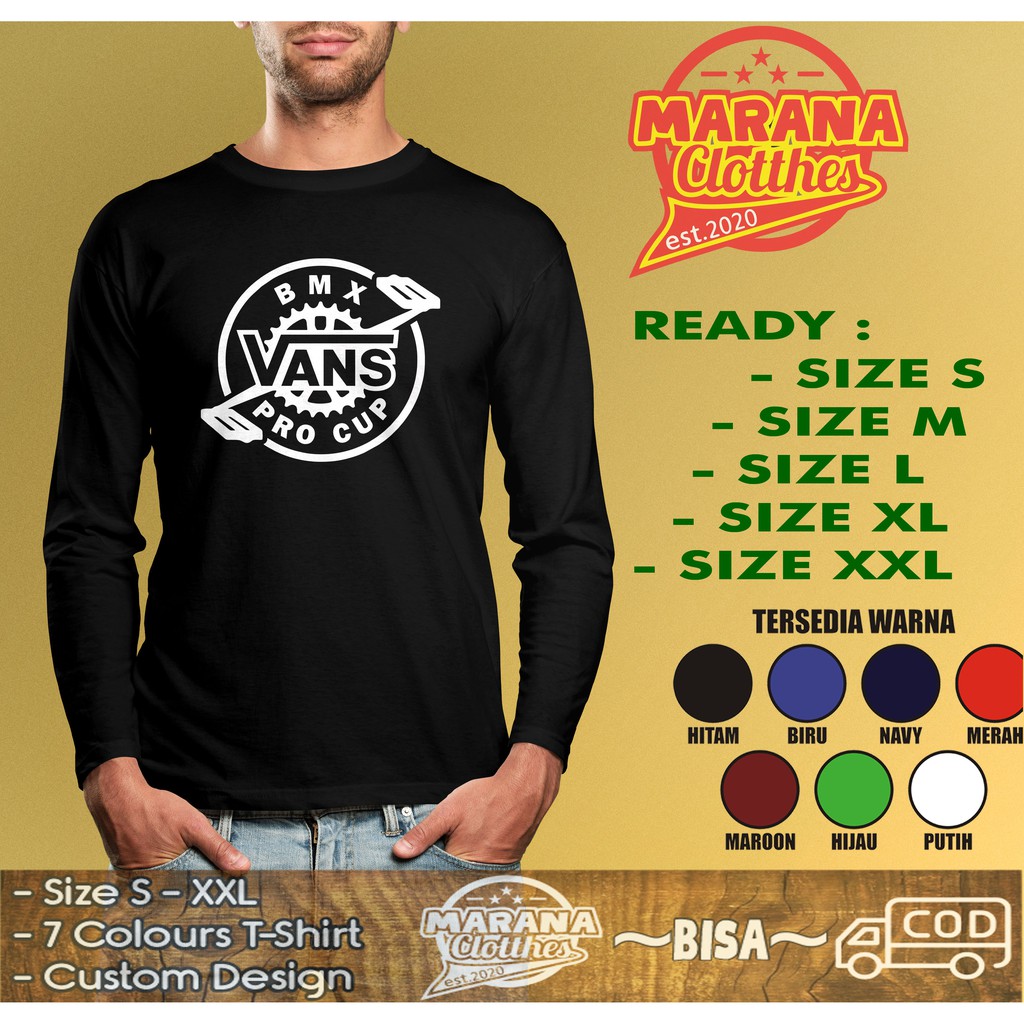 KAOS BAJU BMX PRO CUP VANS LENGAN PANJANG KAOS SPORT