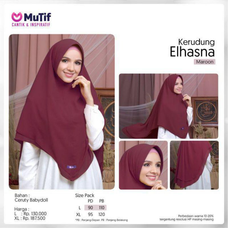 Khimar syar'i Elhasna by Mutif