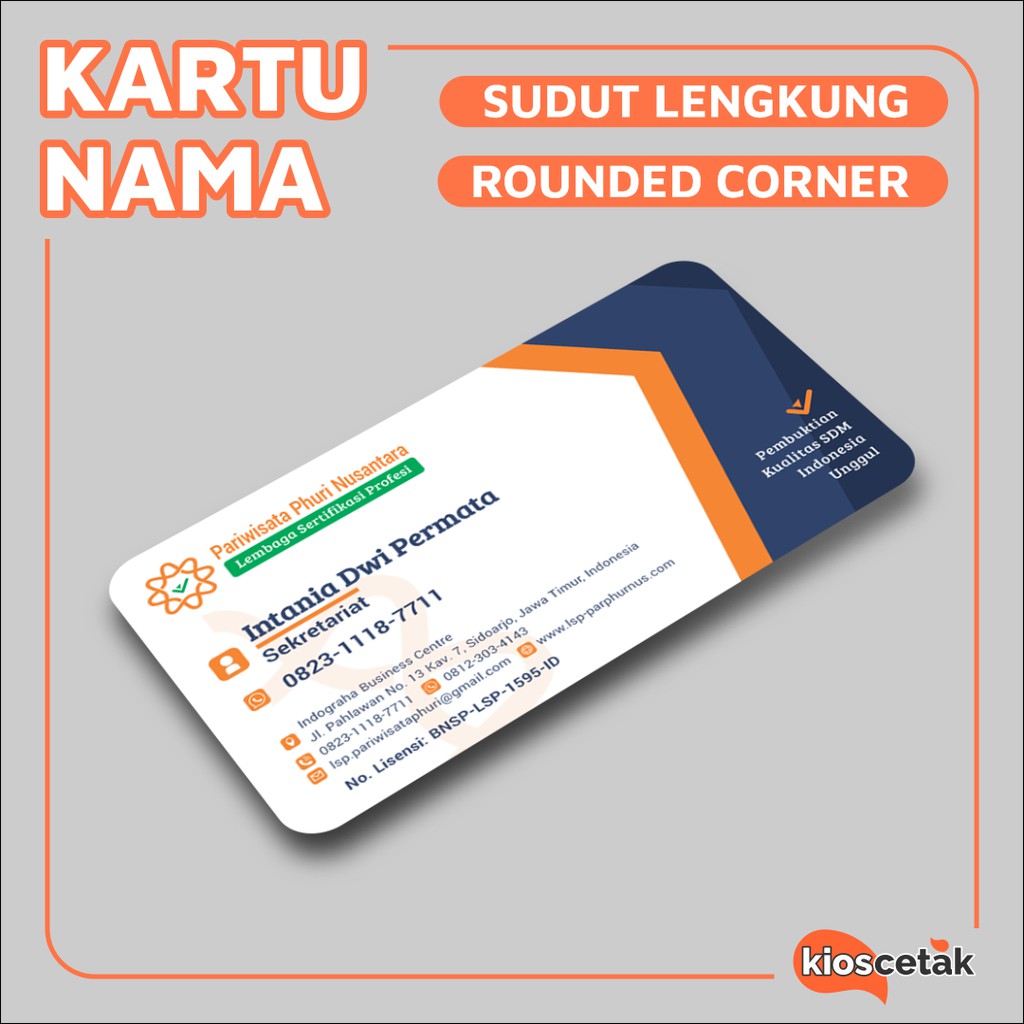 

Kartu Nama Custom Sudut Lengkung / Rounded Corner Business Card