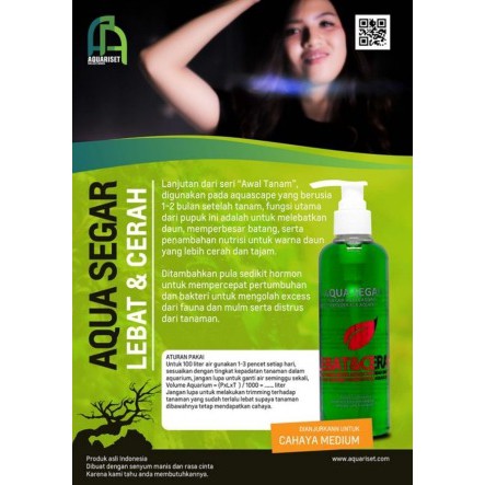 NUTRISI PUPUK CAIR AQUA SEGAR LEBAT &amp; CERAH 100ml AQUASCAPE AQUARIUM