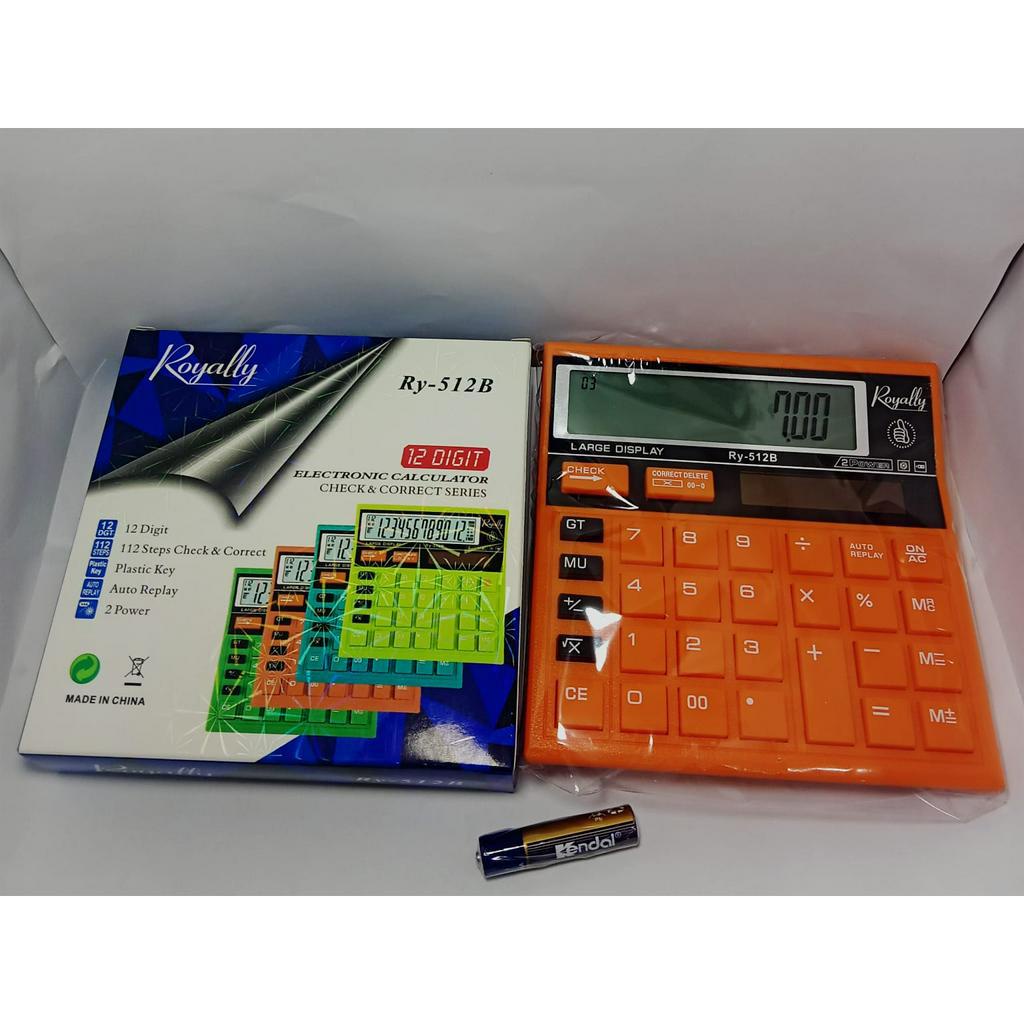 Kalkulator Royally 12 Digit ARC 512 Solar Panel Display Besar Check Correct