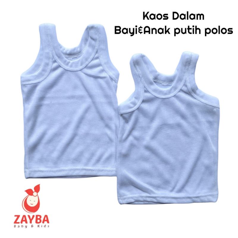1 LUSIN KAOS DALAM ANAK BAYI PUTIH POLOS SIZE XL